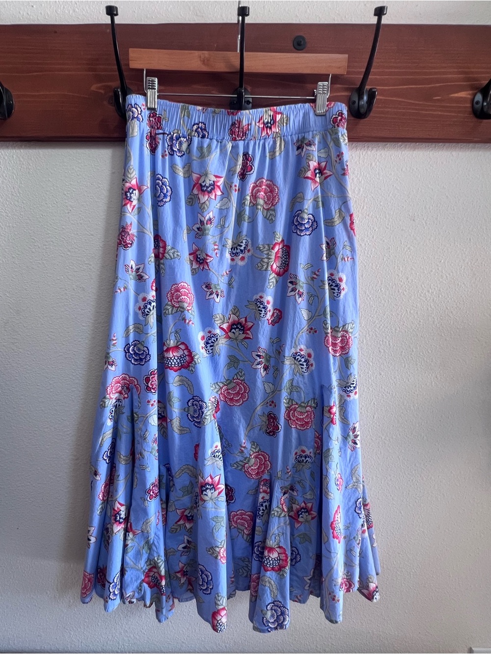 LOFT Blue Floral Maxi Skirt